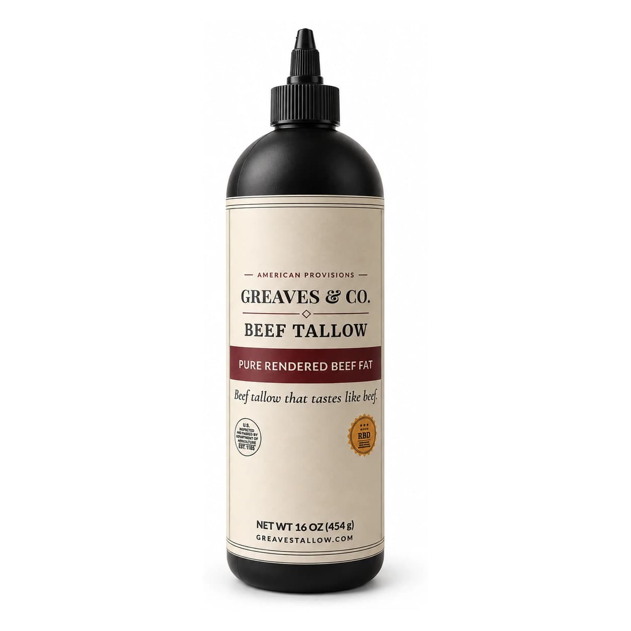 Greaves & Co. Heritage beef tallow, squeeze bottle